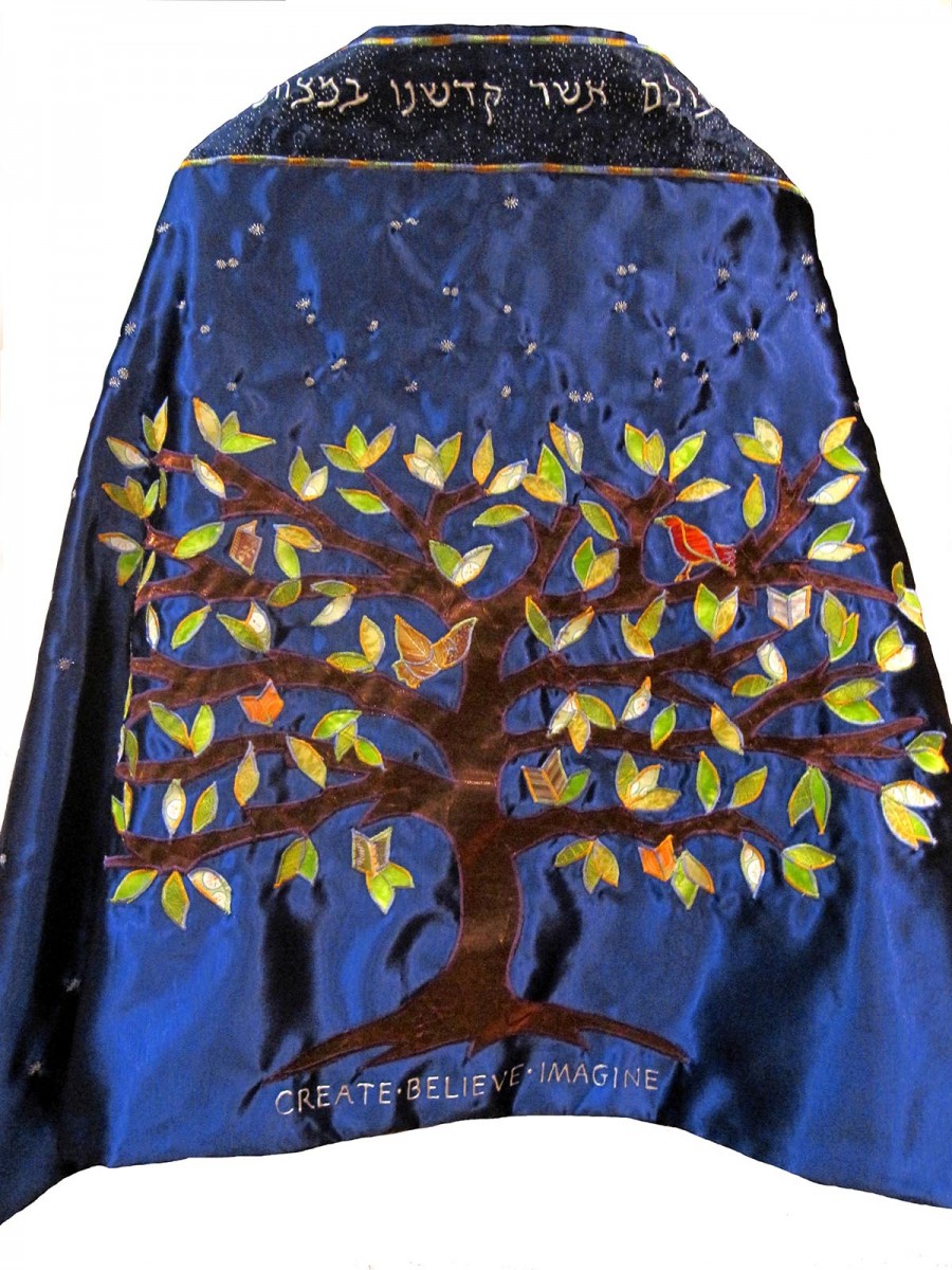 Custom blue talli with Tree of Life appliqué