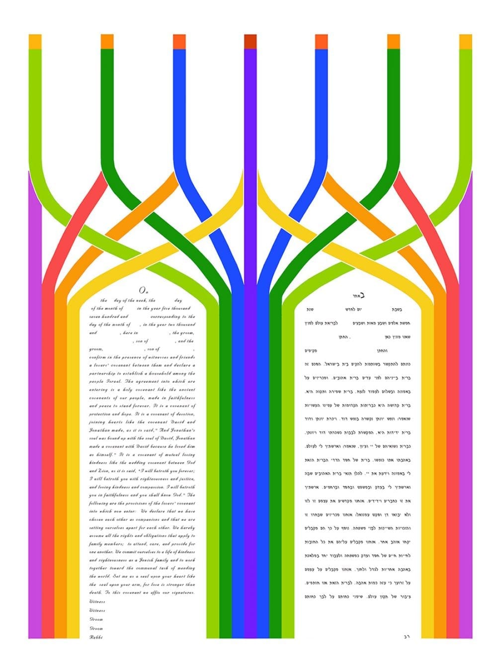 Rainbow-Menorah-Ketubah-print